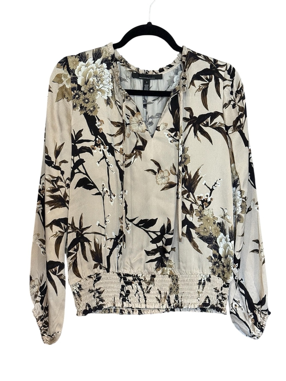 White House Black Market Floral Print Peasant Blouse